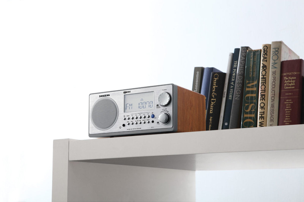 Sangean WR-2 AM/FM-RBDS Wooden Cabinet Digital Tuning Radio (Walnut)