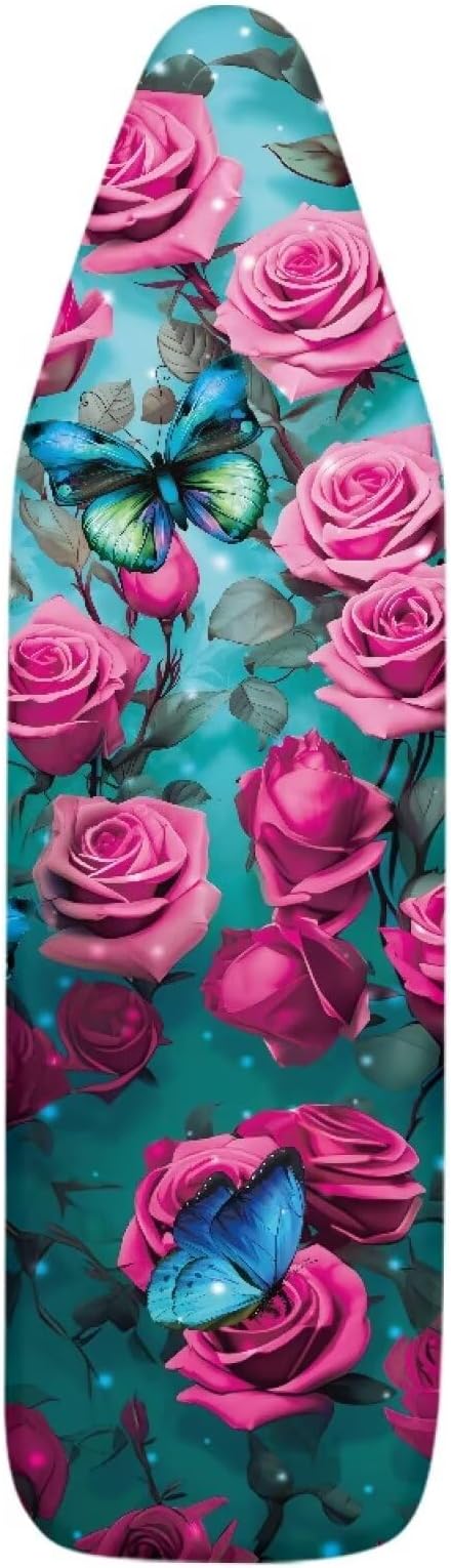 Pink Rose Ironing Board Cover and Pad Heat Reflective Stain Resistant Iron
