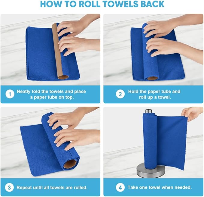 AIDEA Microfiber Cleaning Cloth Roll, Reusable Paper Towels Tear Away Cloth