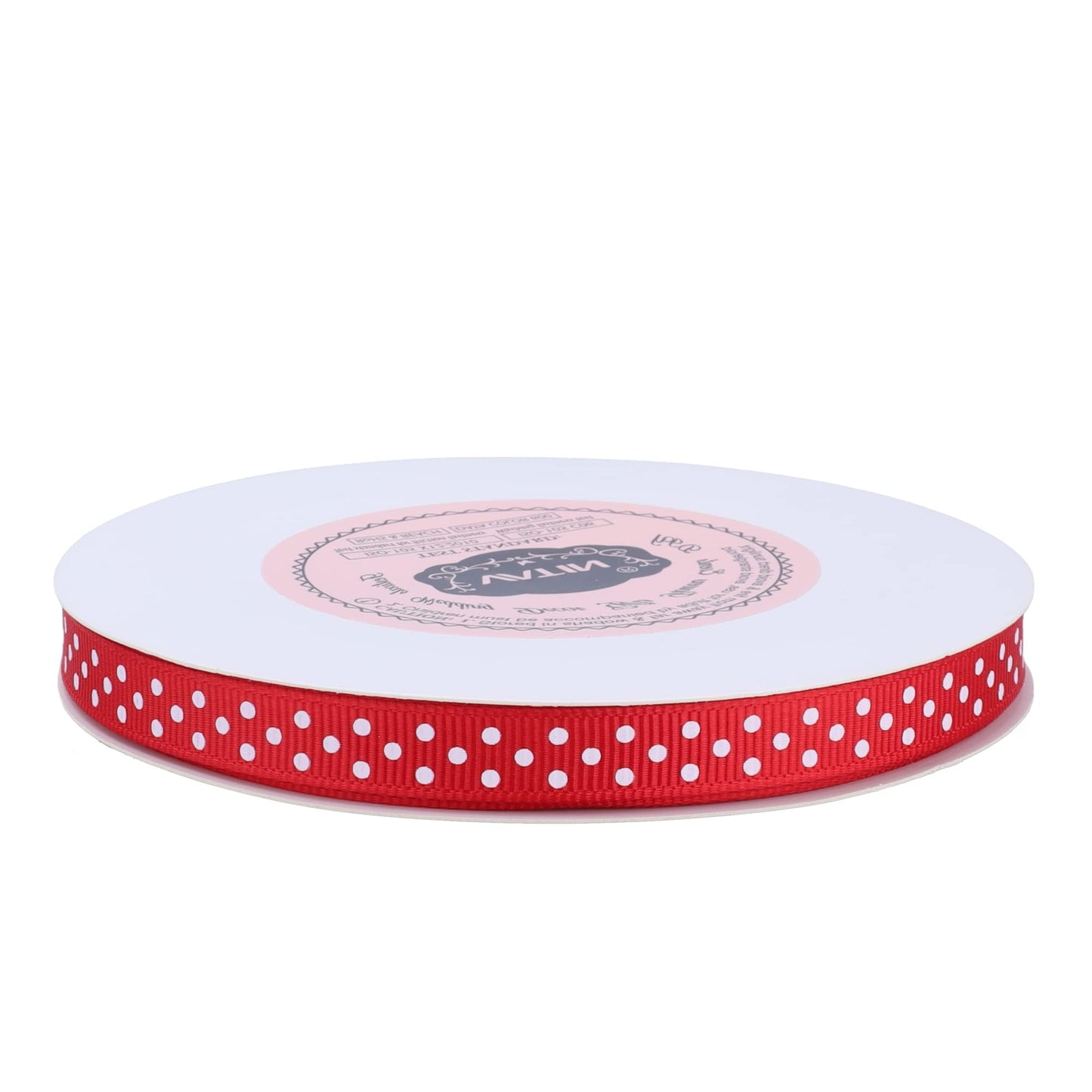 VATIN Polka Dot Craft Ribbon,3/8 Inch,10-Yard Spool,Red with White Dots,Use for Gift Wrapping,Party Decoration,All Crafting and Sewing