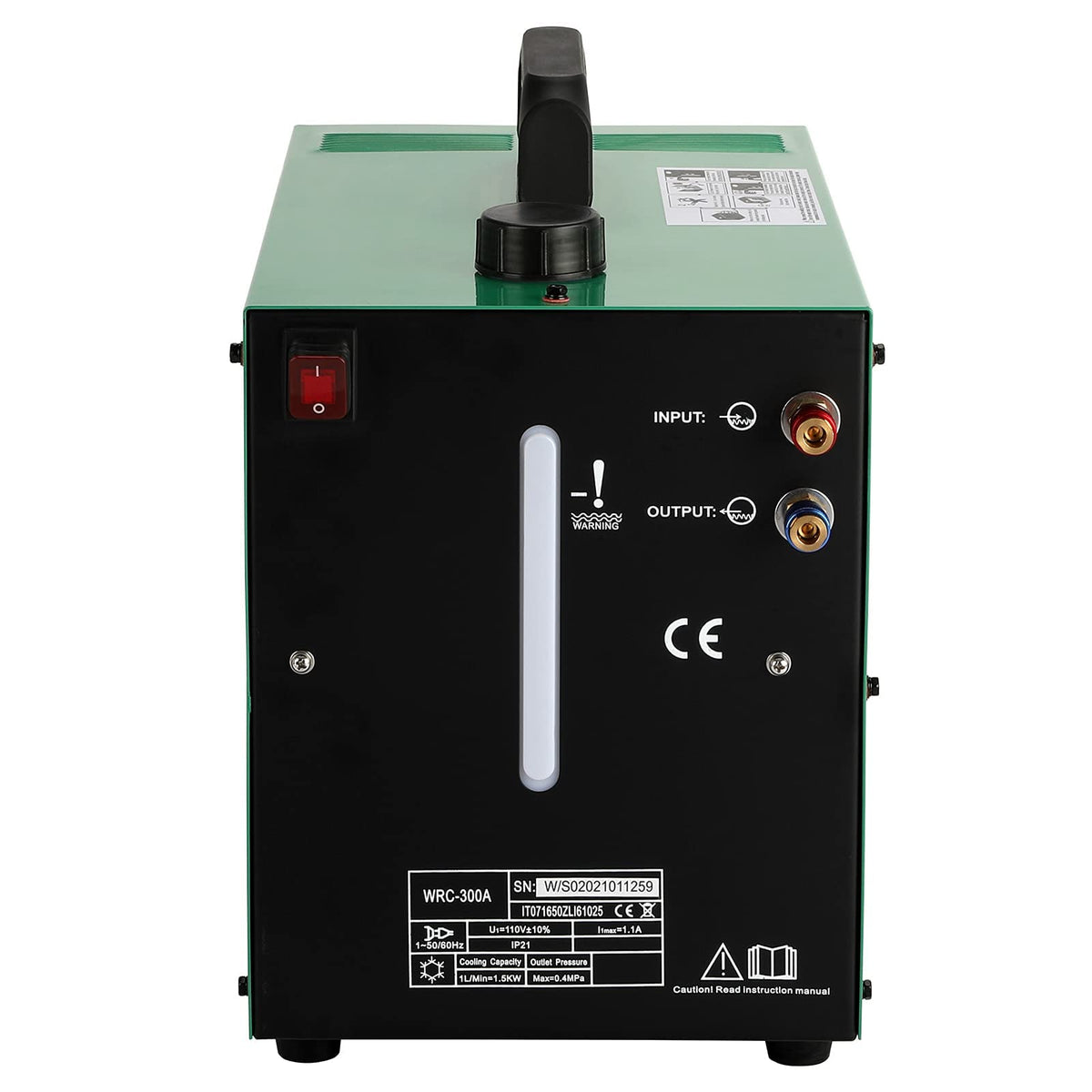 Tig Cooler, Tig Welder Torch Water Cooling system, 10L Water capacity,7L-12L/min Rated Water Flow with Flow Alarm, WRC-300A 110V