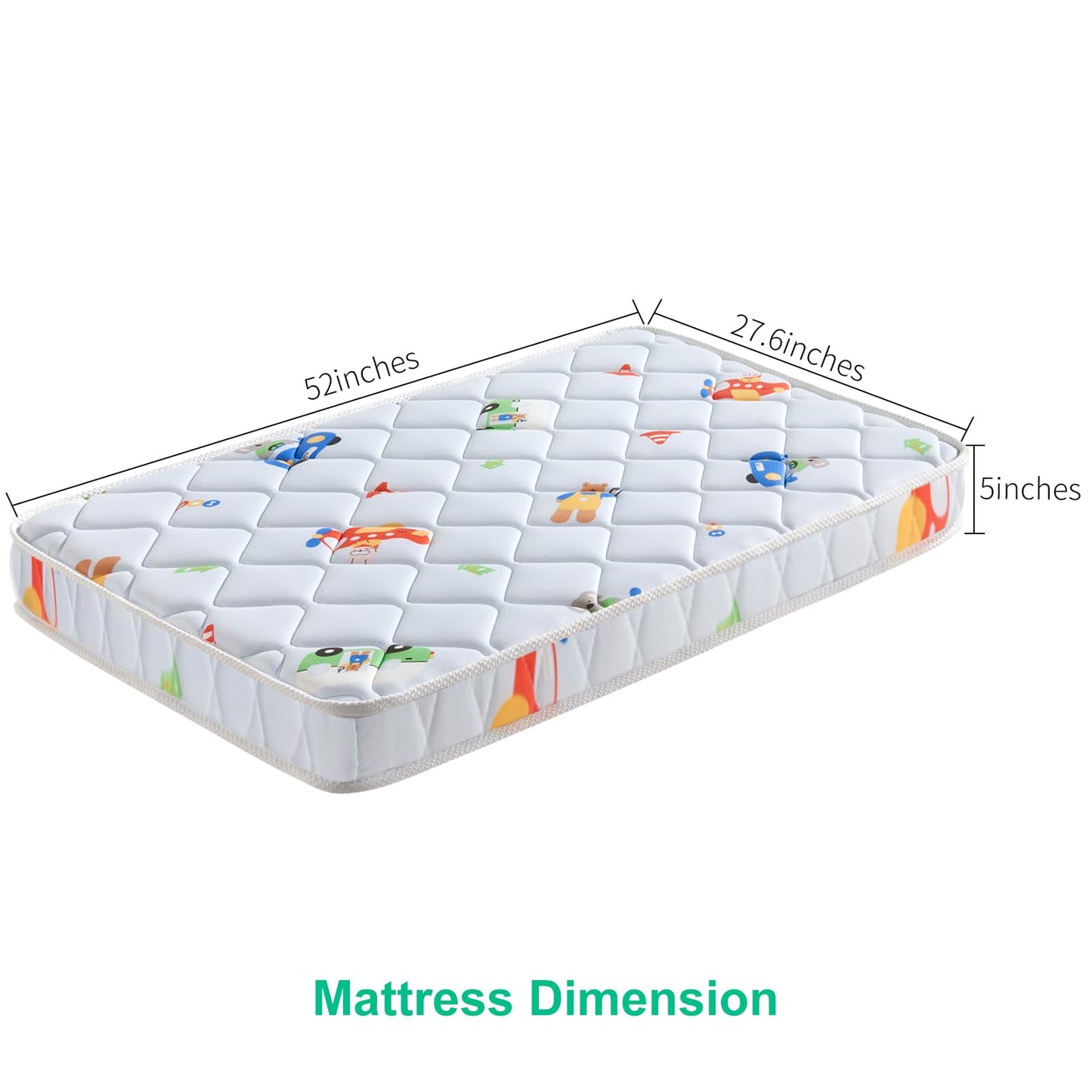 Letmxiu Premium Baby Mattress for Crib and Toddler Bed, 100% Knitted Fabric, Premium Fleece Surface-Hypoallergenic, Soft Breathable, 5" Thick-Firm and Optimal Support, Non-Toxic Crib Mattress