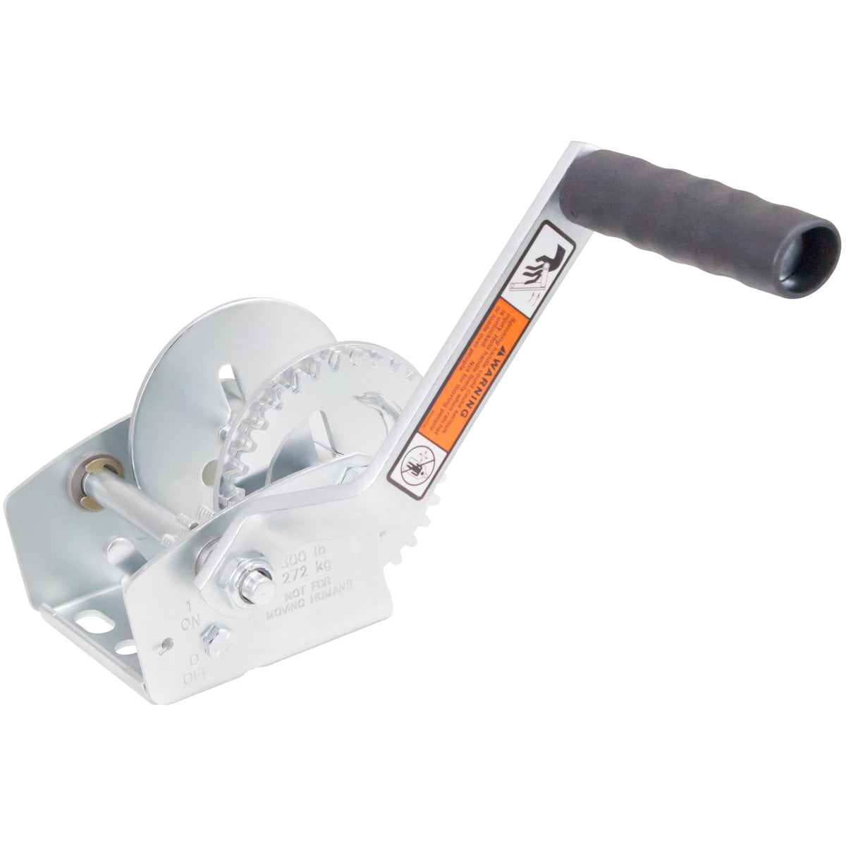 Dutton-Lainson Company - Pulling Winch (DLC600) - Rust-Resistant Finish for Horizontal Pulling Applications and Hauling - 600 lb Capacity, Plated, 7" Handle, 3.2:1 Gear Ratio, No Strap - Made in USA