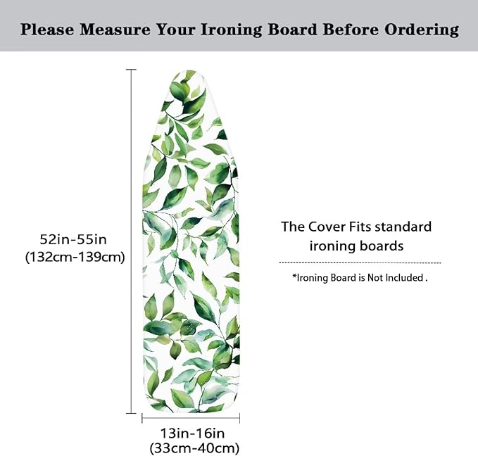 ZDCUSTOM Green Leaves Ironing Board Covers