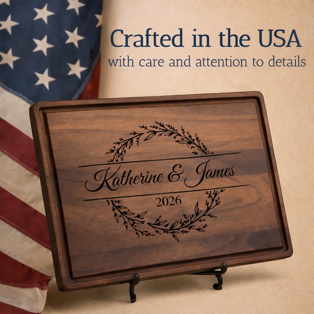 GiftShopie Personalized Cutting Board | Custom Engraved Wood Charcuterie Board | Unique Wedding, Engagement, Housewarming, Birthday & Christmas Gift | Customized Wooden Chopping Board