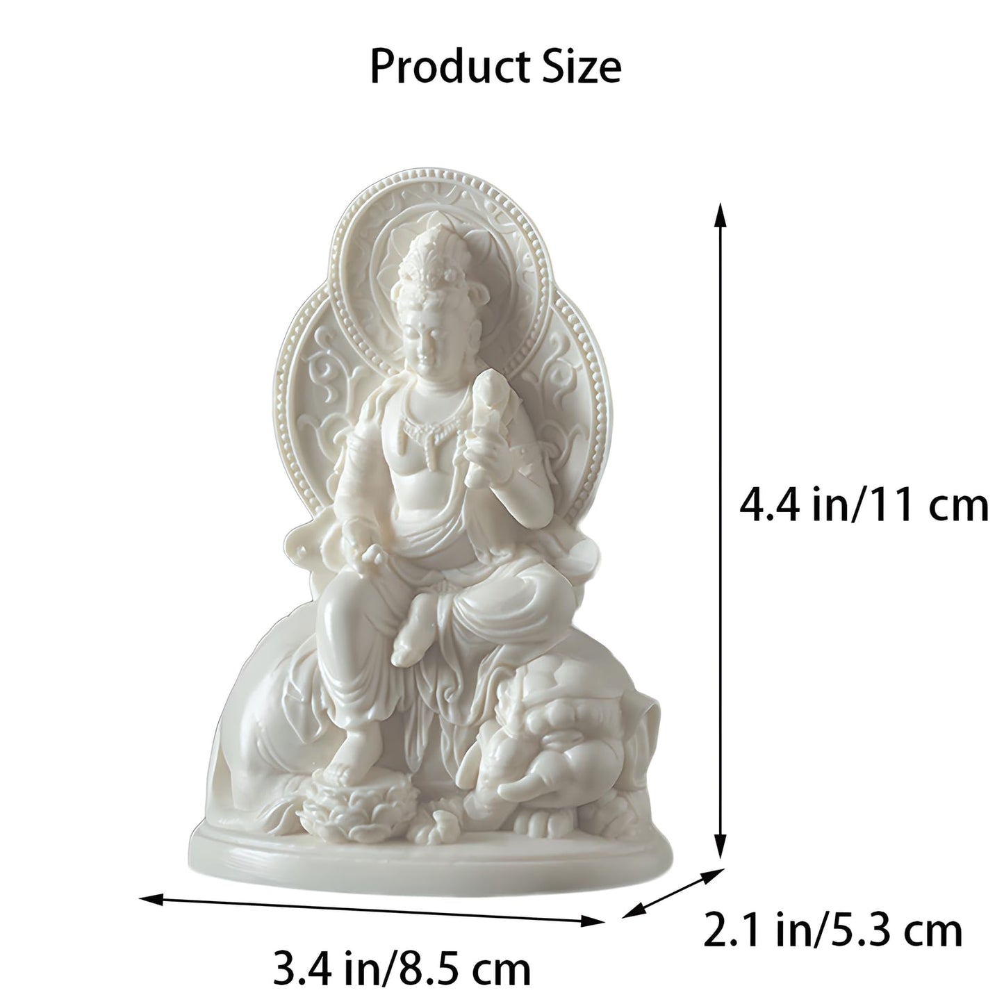 Hormsdar Ivory Fruit Samantha Bodhisattva Sculpture for Home Office Car Feng Shui Décor and Thoughtful Zen Ornamnt Gifting