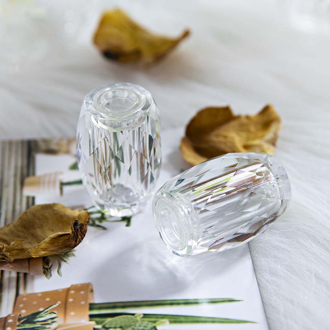 1.8" Refillable Crystal Seasoning Bottle Salt and Pepper Shakers Kitchen Decor (Set of 2) Salt Shaker Set
