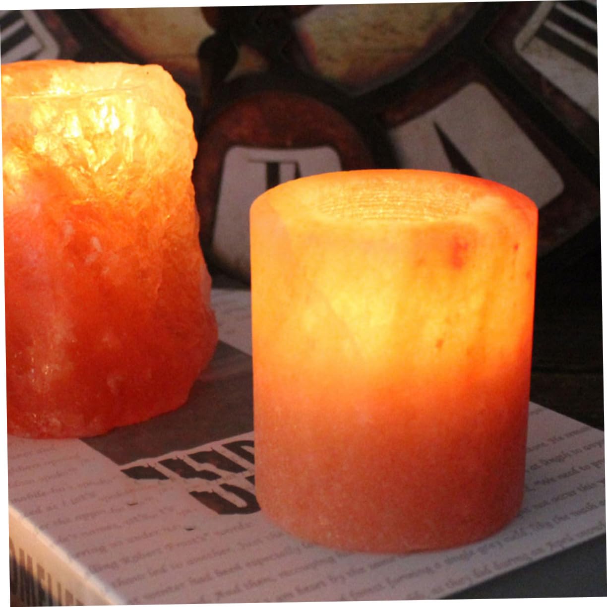 VOSAREA Himalayan Salt Candlestick Holder Decorative Candle Stand for Meditation Yoga Home Decor Natural Crystal Salt Material for Living Room Wedding Centerpieces