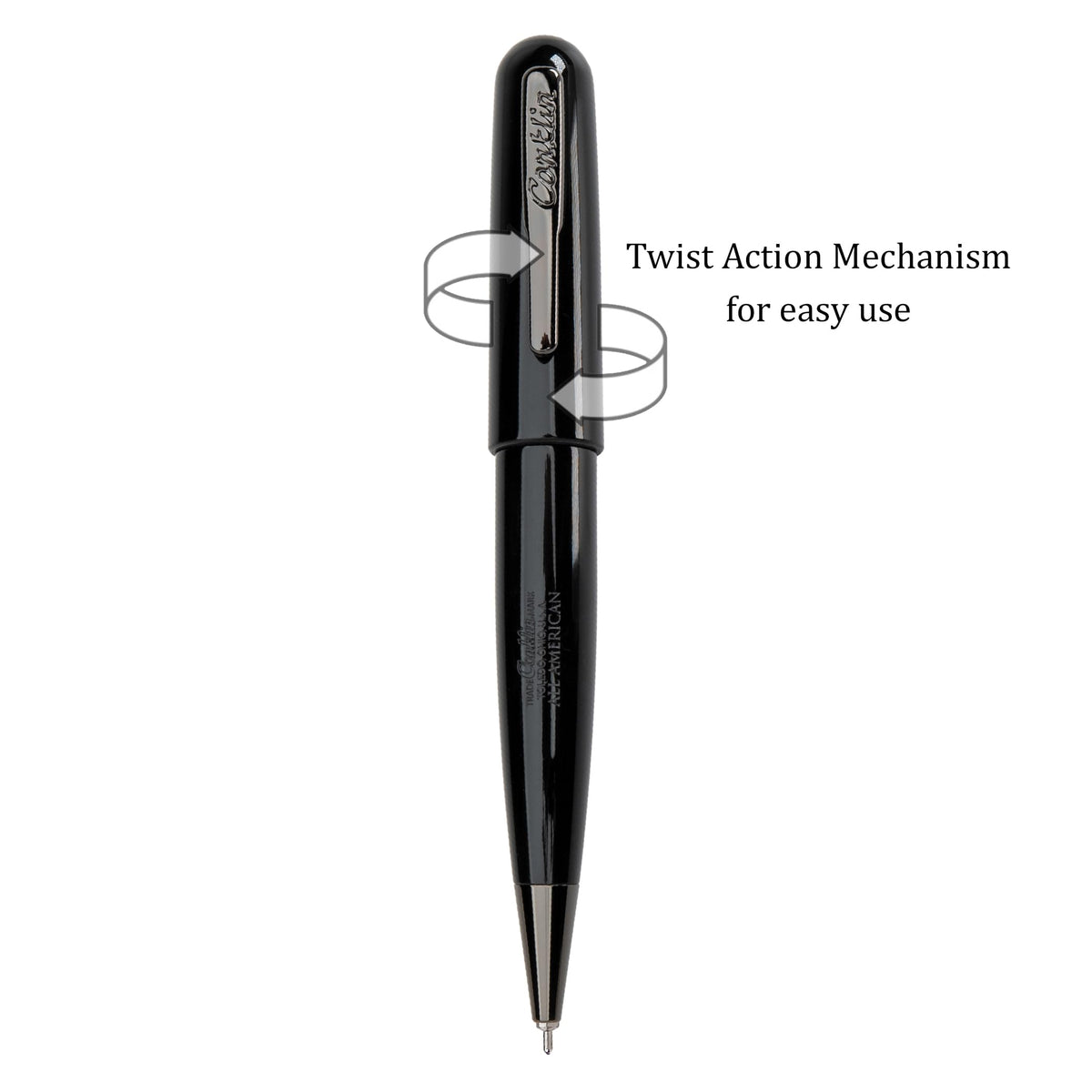 Conklin All American Gel Pen Raven Black | Luxury Gel Pen with Refillable Ink | Bold Design, Smooth Writing, Premium Quality