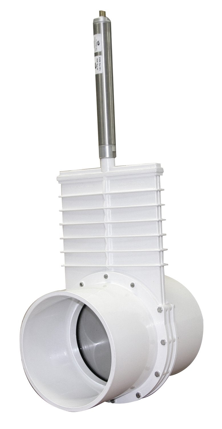 Valterra 6801P PVC Pneumatic Gate Valve, Gray, 8" Slip, Metal Cylinder