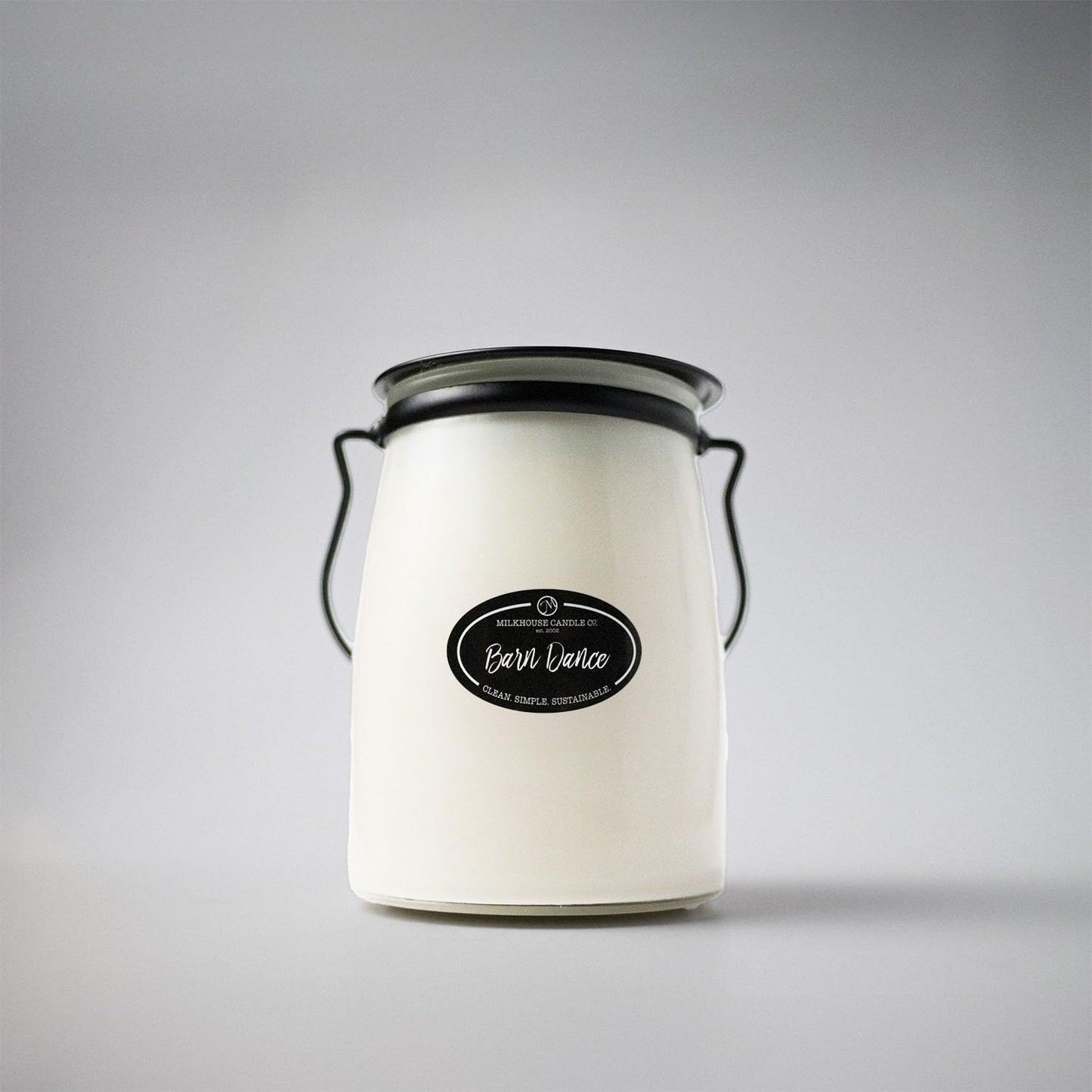 Milkhouse Candle Company Barn Dance Soy Candle - Bergamot | Patchouli Leaves | Sandalwood Scented - 22 oz Butter Jar with Lid, 120+ Hour Burn Time, Made in the USA
