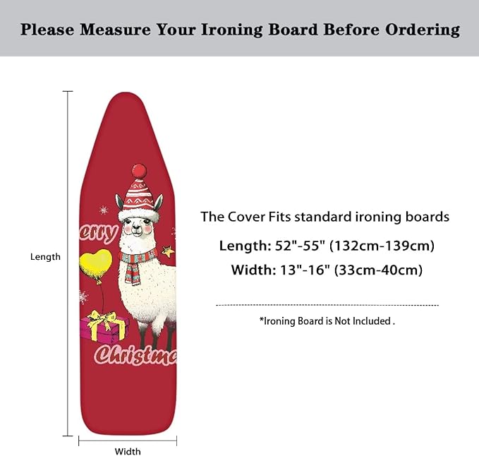 Alpaca Christmas Ironing Board Cover and Pad Ventilate Resist Scorching Cover