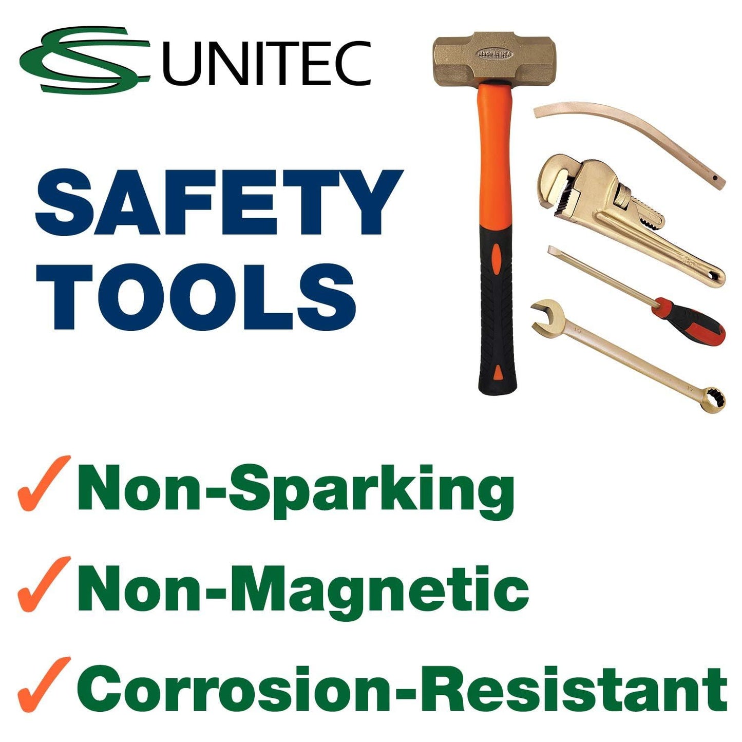 CS Unitec | Non-Sparking Aluminum Bronze Square Shovel | TUV Certified | Non-Magnetic | Nupla Handle | 230 X 270 mm | Corrosion Resistant | EX1005-270A