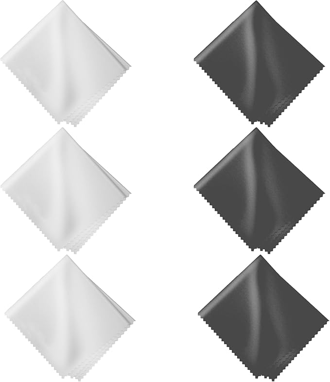Microfiber Cleaning Cloths 6 Pack – 6x7 Inch Lint‑Free Lens & Screen Cleaner –