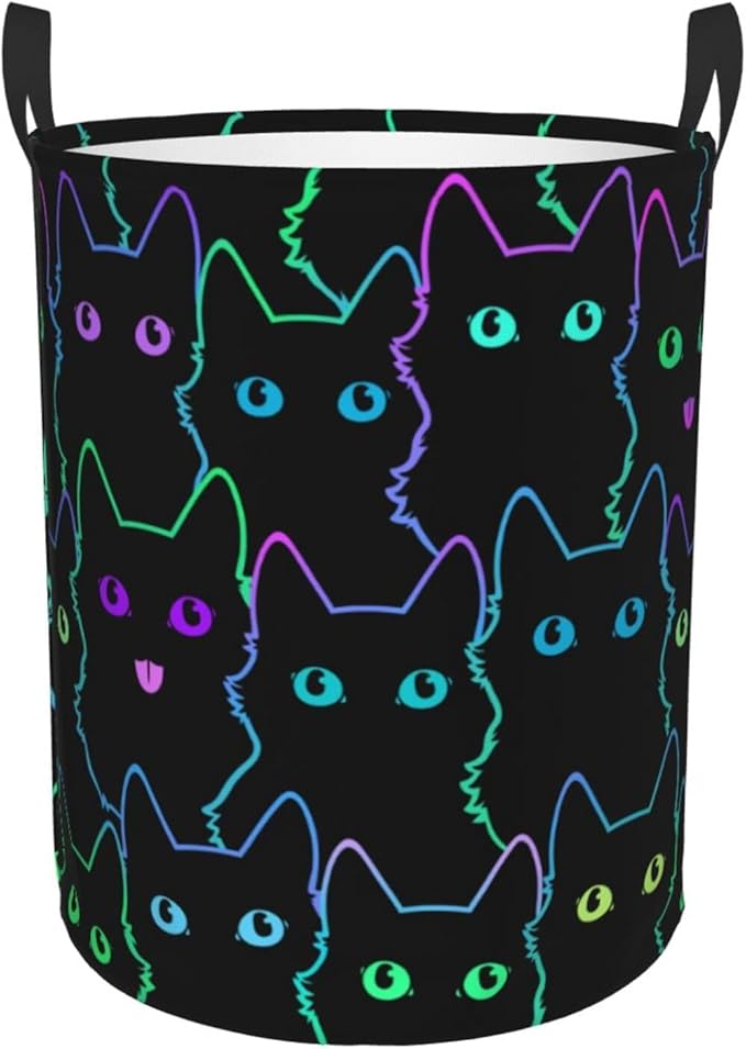 Funny Black Cats Laundry Hamper Bag