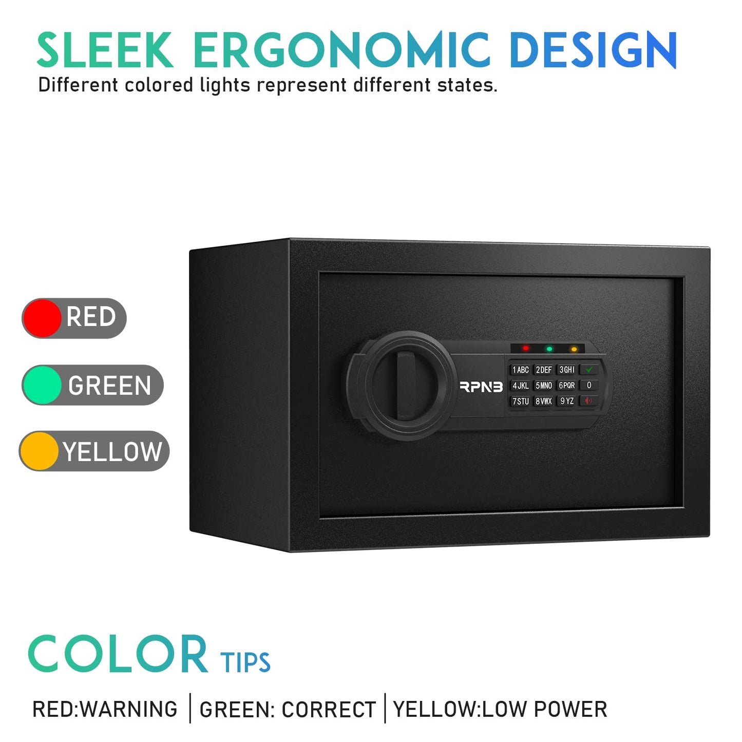 RPNB Deluxe Safe and Lock Box, Digital Keypad Safe Box, Steel Alloy Small Safes, Keypad Lock, Perfect for Home Office Hotel Business Jewelry Cash Use Storage