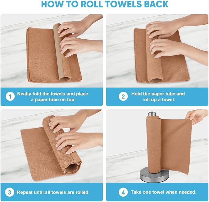 AIDEA Microfiber Cleaning Cloth Roll, Reusable Paper Towels Tear Away Cloth