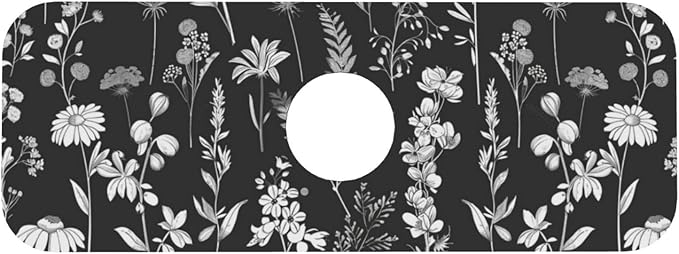 Faucet Draining Mat For Kitchen Sink, Wildflowers Plants Diatom Mud Absorbent
