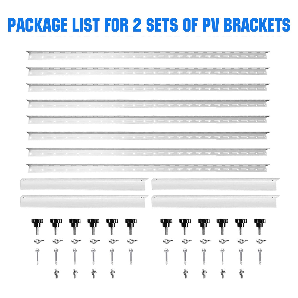 Solar Panel Mount Brackets, 2 Sets 45 inch Adjustable with Foldable Tilt Legs, Suitable for 2-4pcs 180 200 300 400 500 Watt Solar Panel for Roof, RV, Boat, and Off-Grid