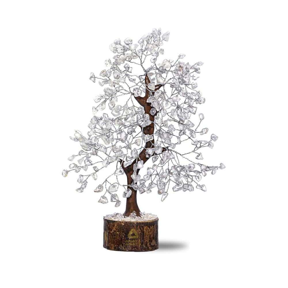 ANAYA AGATE Clear Quartz Crystal Trees for Home Decor, Office Desk Decor, Chakra Healing Crystals & Stone for Positive Energy, Money, Good Luck, Tree of Life Spiritual for Women & Mom