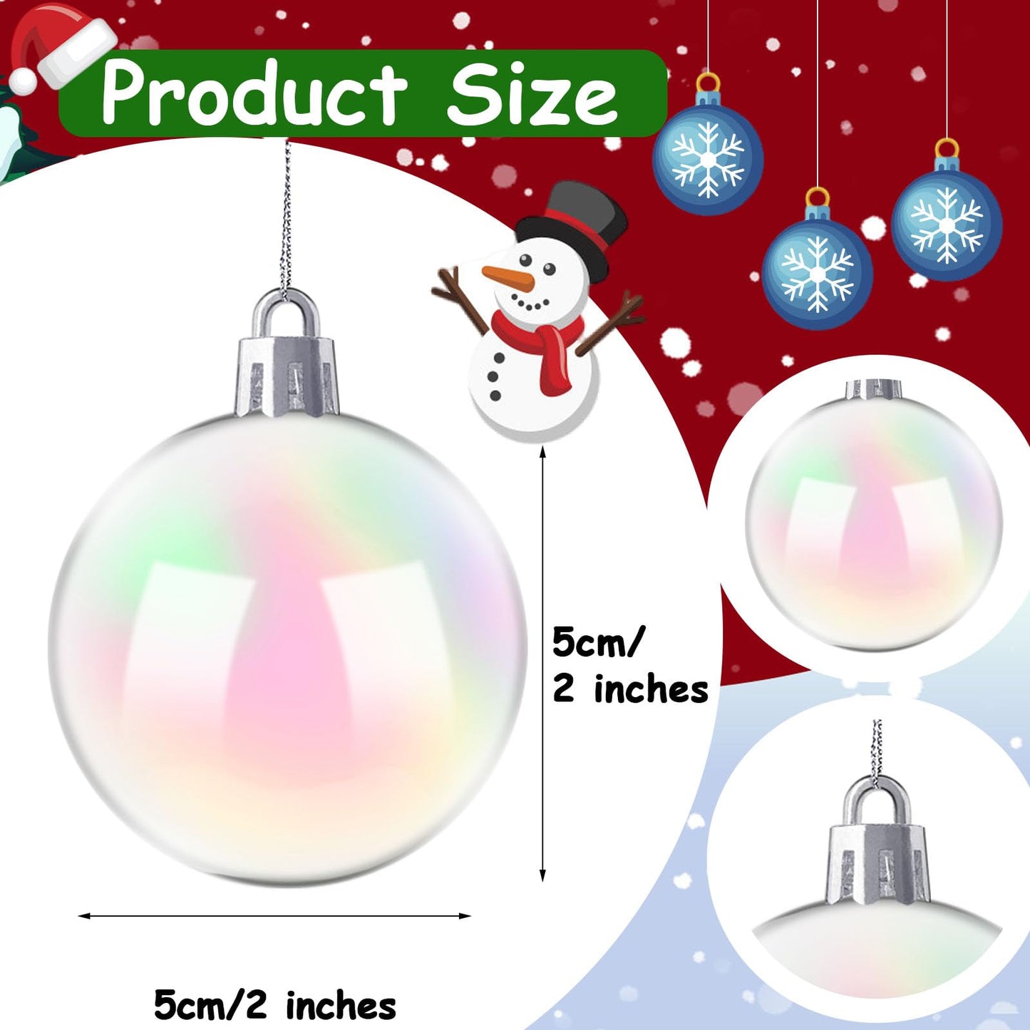 50 PCS Halloween Plastic Iridescent Ball Decoration,Clear Bubble Ball for DIY Bubbling Cauldron,Witch Cauldron Decoration,Cauldron DIY Witch Magic Pot,2 Inch