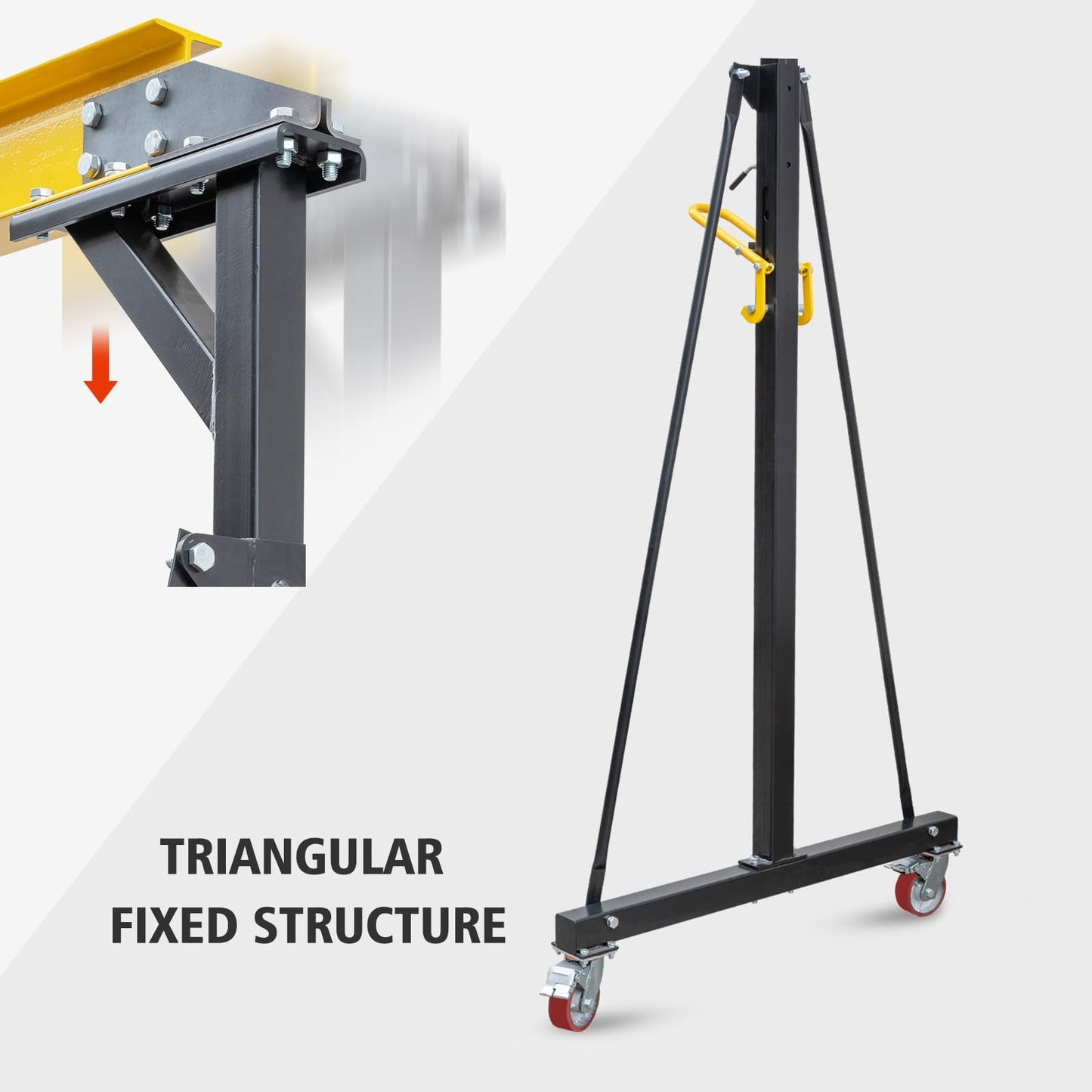 COZONY Heavy Duty Gantry Crane - MAX2200Lbs, Shop Lift Hoist with 360° Locking Wheels & Adjustable Height 97" to 141", Lifting Gantry for Workshop,Garage,Factory