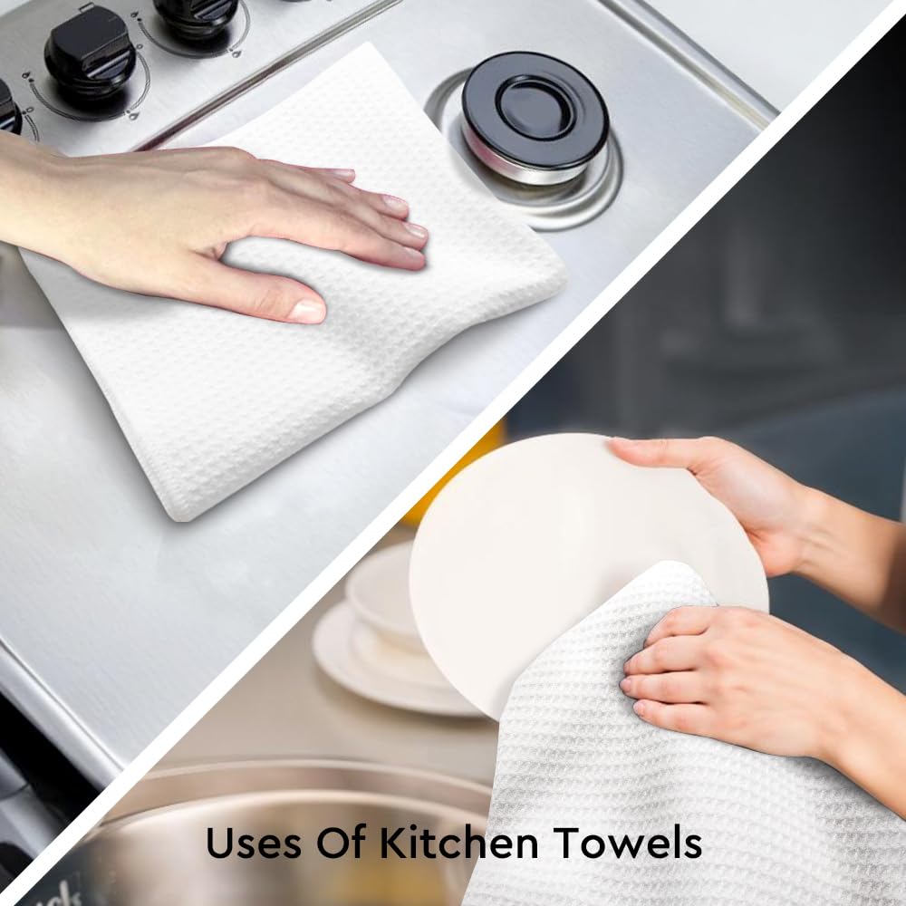 WUUCK00 2pcs Spoiled Dogs Live Here Funny Kitchen Towel, Cute Dog Mom Kitchen Decor Dish Tea Hand Towel, Housewarming Gifts for Pet Lover Dog Owners, Christmas New Puppy Gifts for Family Friend