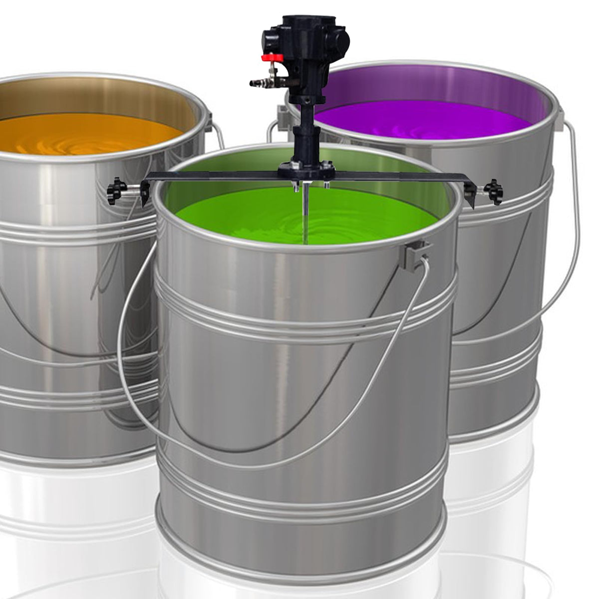 MXBAOHENG 50 Gallon Pneumatic Paint Mixer Tank Barrel Air Mixer Stainless Steel Clip Paint Air Agitator 200L Tank with a Vertical Clamp