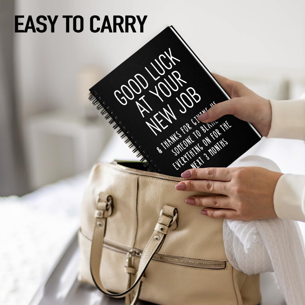 Msticey Good Luck At Your New Job 160 Blank Pages Hardcover Spiral Notebook, Going Away Gift for Colleague Coworker, Funny Coworker Leaving Gift, Goodbye Journal Gift, Farewell Gift for Coworker