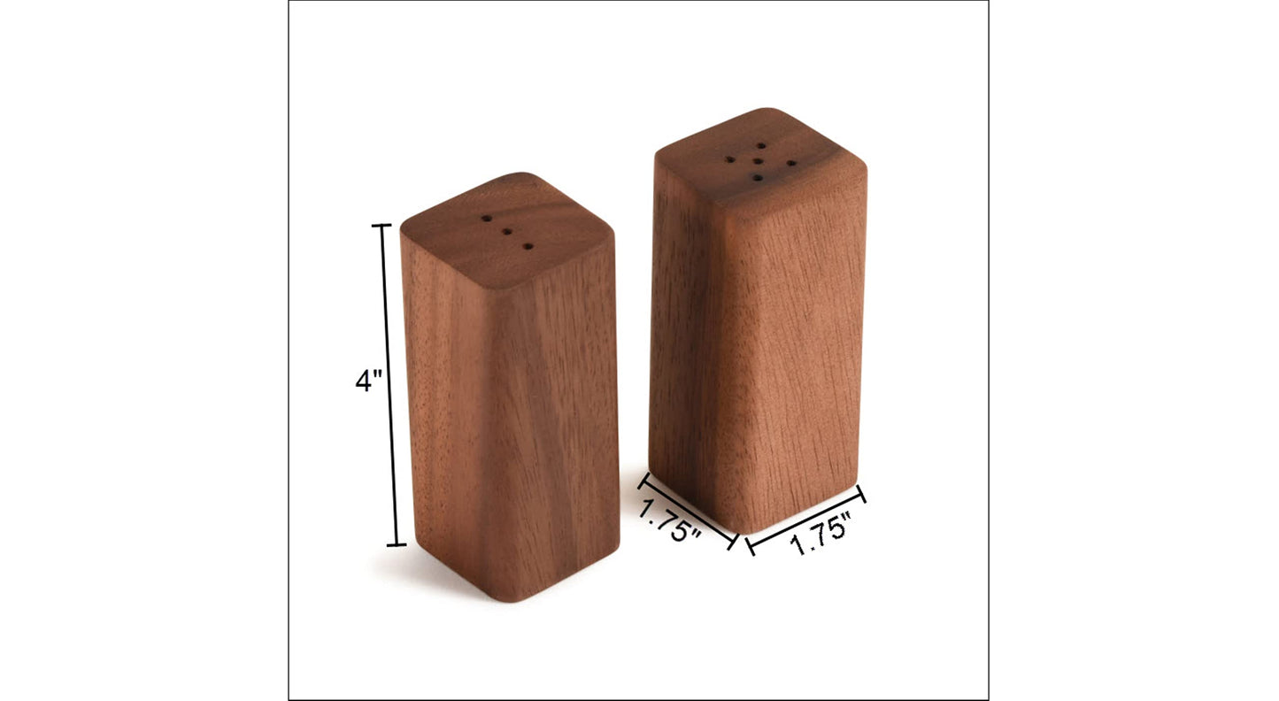 Kalmar Home Acacia Wood 4 Inch Salt & Pepper Shakers