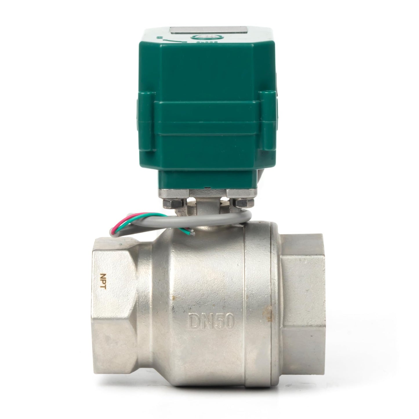 U.S. Solid 2” Motorized Ball Valve - NSF Certified 304SS Electric Ball Valve with Full Port, 9-24V AC/DC, 2-wire Auto Return, Normally Closed