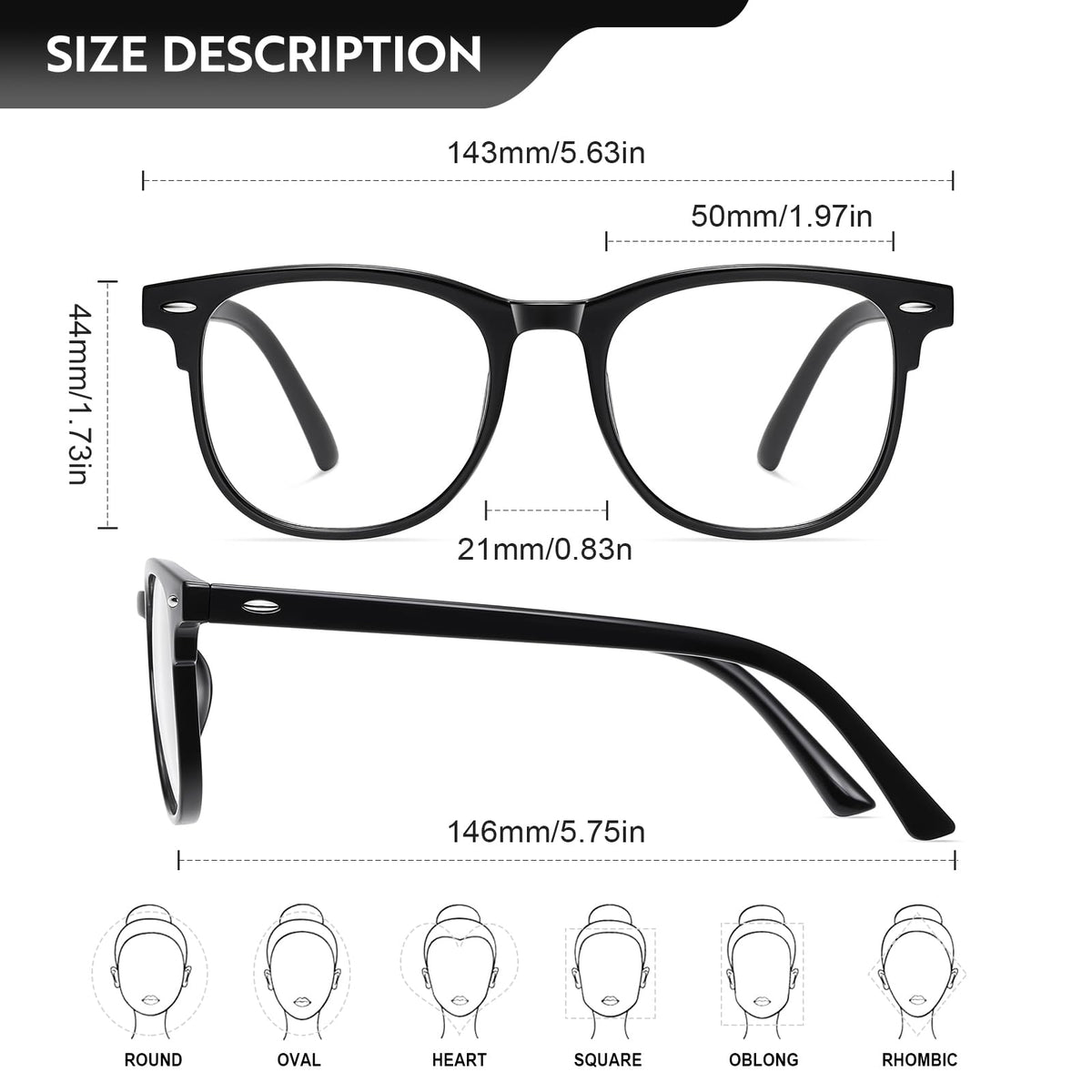 Okany Blue Light Blocking Glasses for Women Men Woman Black Computer Screen Filter Gaming Glasses Womens Mens 99.9% Blue Light Blocker Round Fashion Eye Glasses