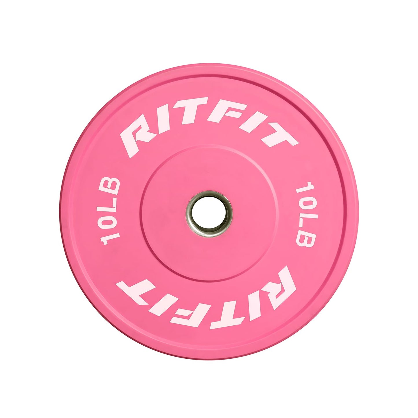 RITFIT Pink Weight Plates, 2 Inch Olympic Barbell Weight Plate, Bumper Plates With Steel Insert, Pink Weights for Gym and Home