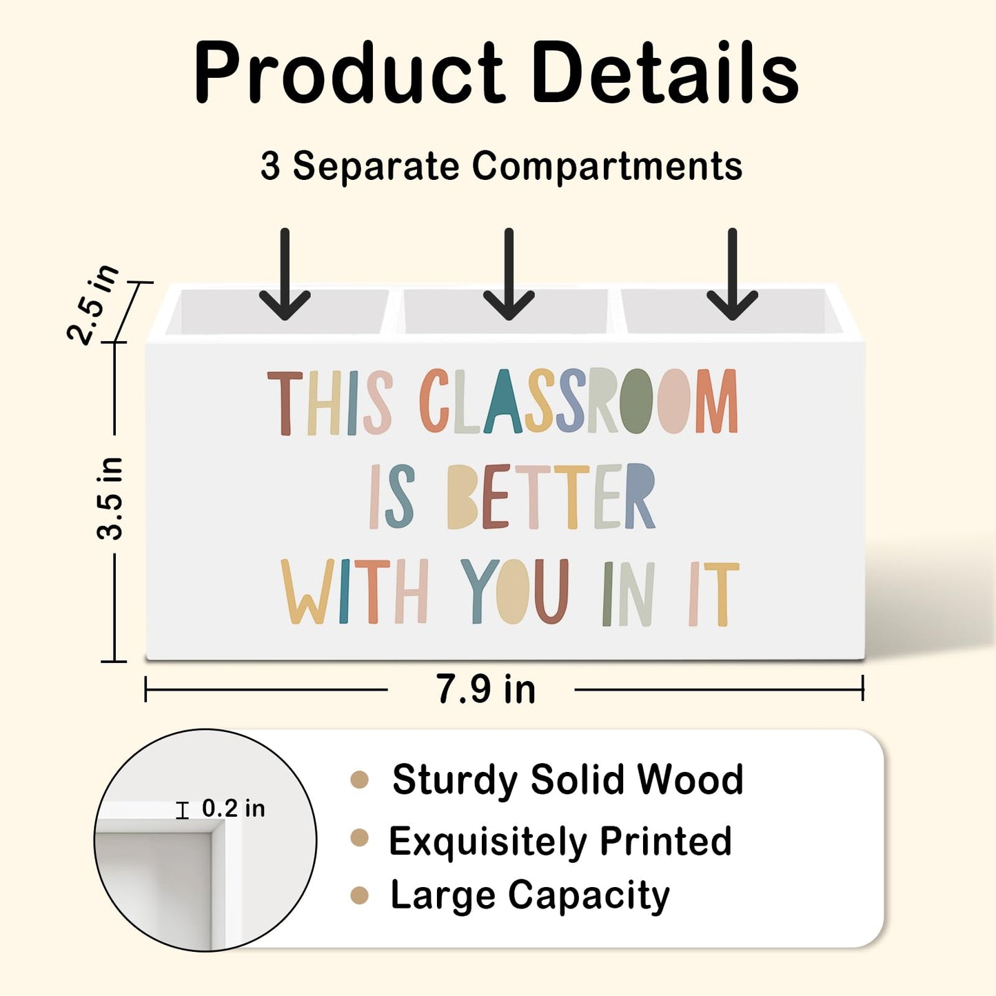 nvucamd Boho Classroom Pen Pencil Holder for Desk, Boho Office Desk Accessories, Back to School Pen Holders Organizer for Students Boys Girls Teachers,This Classroom Is Better with You in It