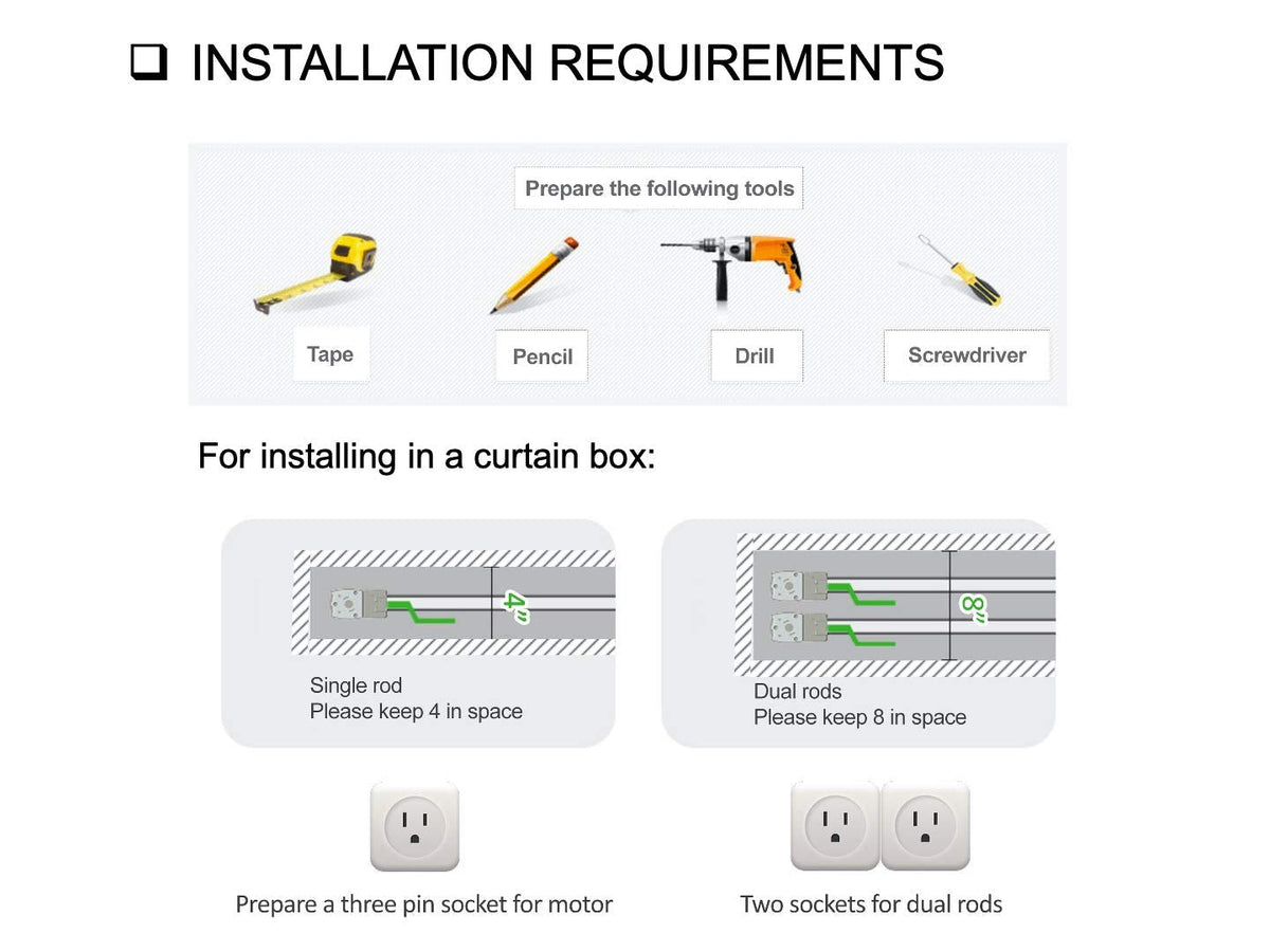 American Homesupplier Smart Curtain System, Heavy Duty Electric Curtain Rod, WiFi Control, Compatible with Alexa, Google Home, Adjustable Length (20 ft rod)