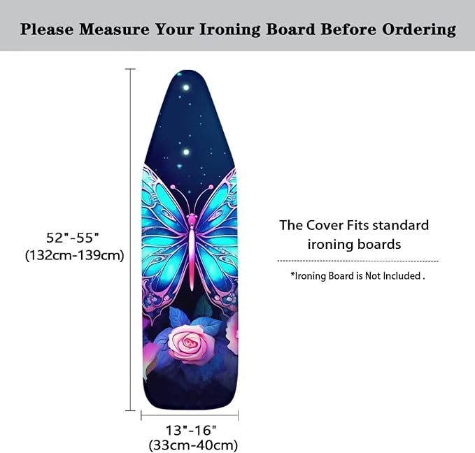 Butterfly Rose Ironing Board Cover and Pad