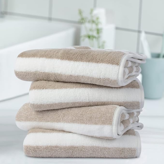 KinHwa Microfiber Hand Towels for Bathroom Soft and Absorbent Face Towels Brown