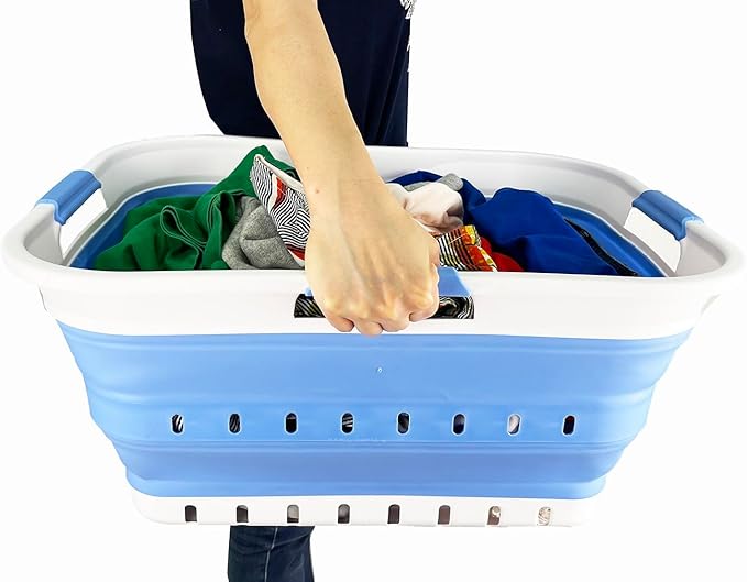 SAMMART 42L Collapsible Plastic Laundry Basket