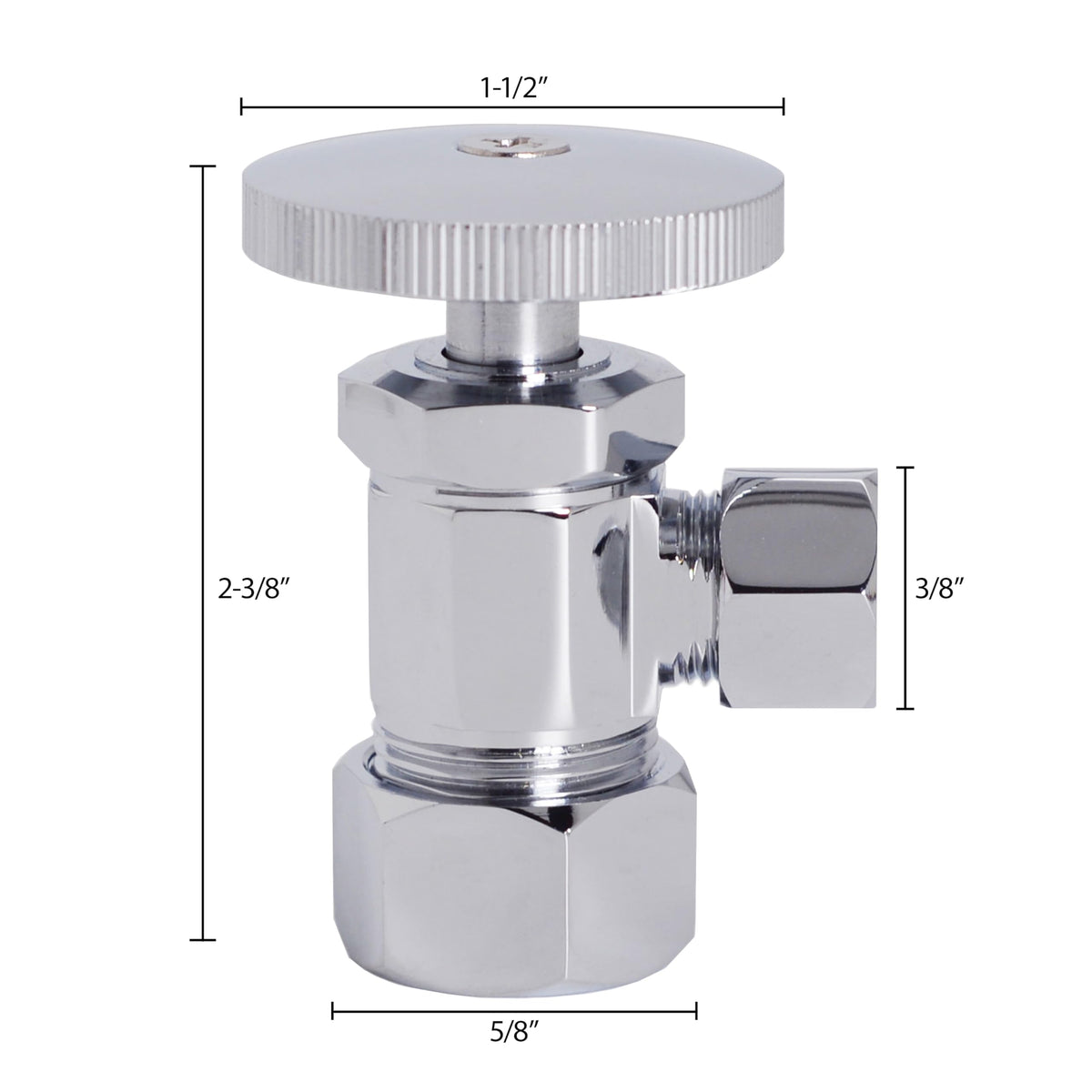 Westbrass A1538L-01 Pedestal Sink Lavatory Supply Line Kit with P-Trap and Round Handle Angle Stops, Polished Brass