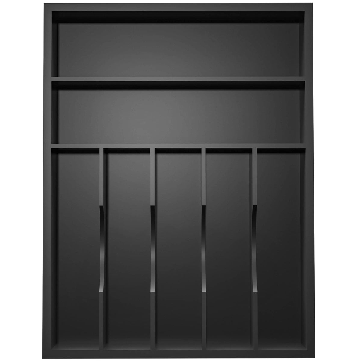 WUSHIZHUHUN Utensil Organizer Silverware Drawer Organizer - 7 Slots Bamboo Silverware Tray For Kitchen Cutlery Office Supplies Makeup Desk Storage Garage Tool Organization W13”x L17” (Black)