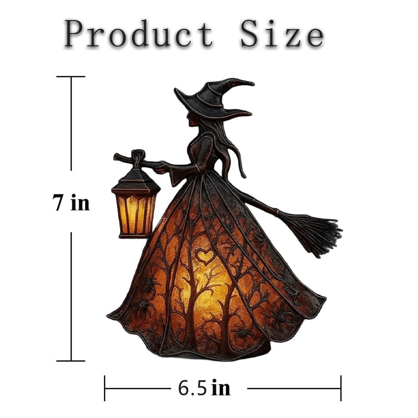 Halloween Witch Lamp, Gothic Spooky Witch Decor with Holding Lantern, Witchy Lamp with Witch Hat Design, Standing Night Light for Home, Porch, Tabletop, Party Decor, for Halloween and Gift(1pc)