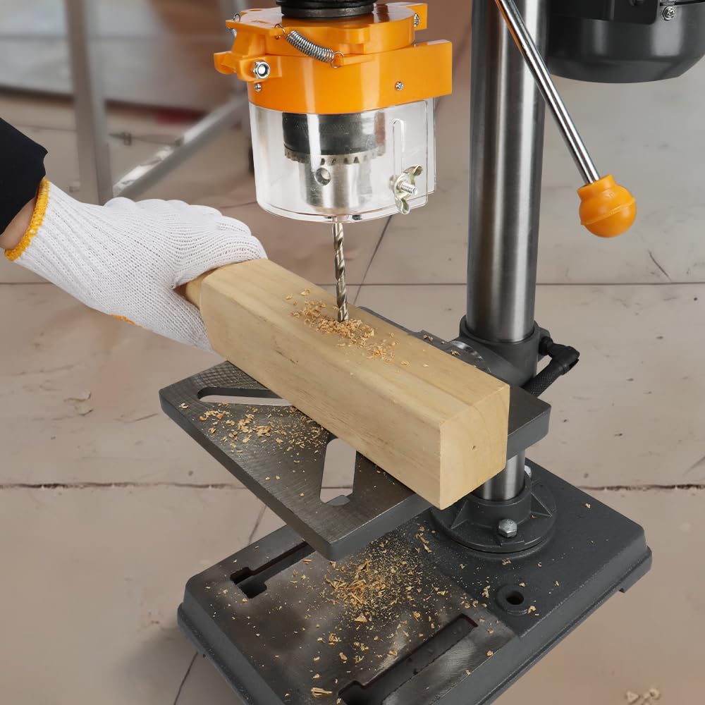 Hoteche Variable Speed Benchtop Drill Press with 5/8-Inch Chuck, 170mm Work Table & 50mm Spindle Travel - Precision Tabletop Drilling Machine for Wood, Metal, Plastic & DIY Projects