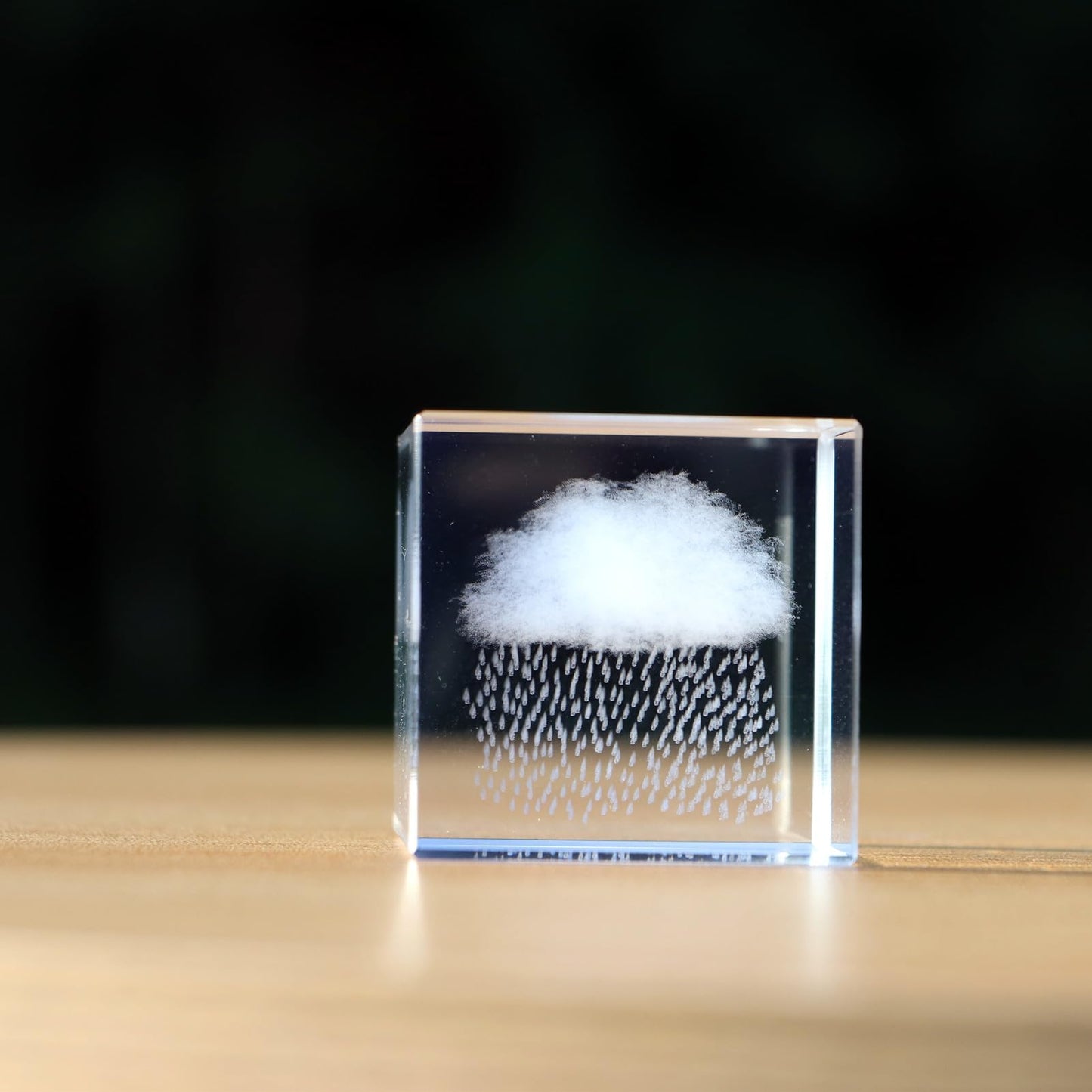 K9 Glass 3D Cloud Paperweight Cube Crystal Art of Ornaments Engraving for Home Feng Shui Decoration Rain Cloud 2