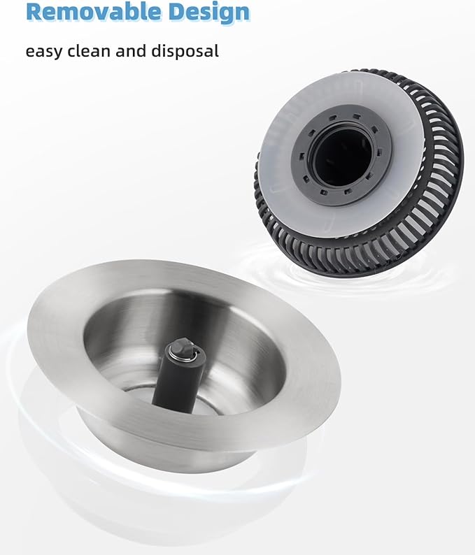Universal 3 in 1 Kitchen Sink Drain Strainer Stopper Combo, Anti-Clog and Easy