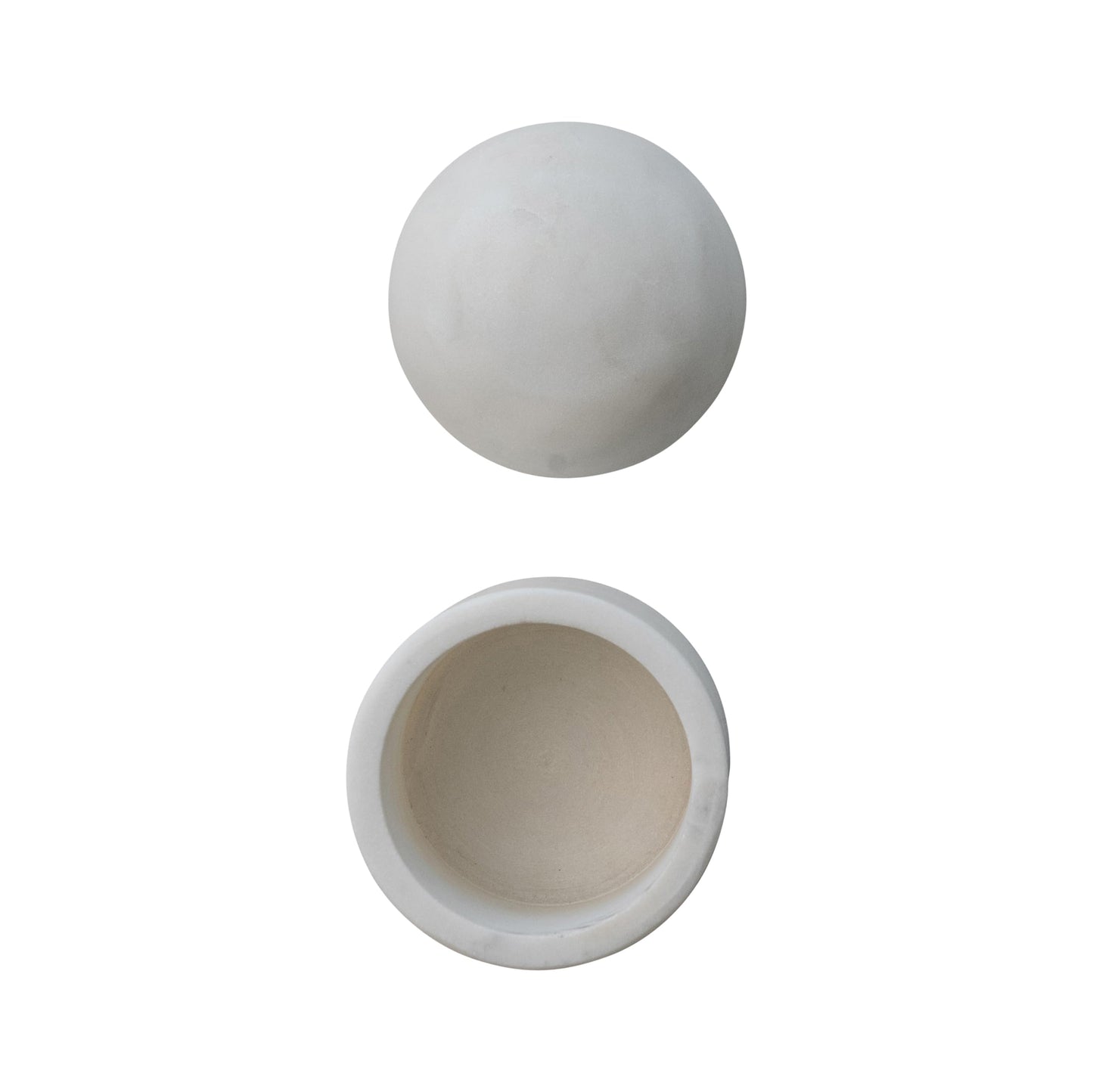 Bloomingville Round Marble Salt Cellar, White