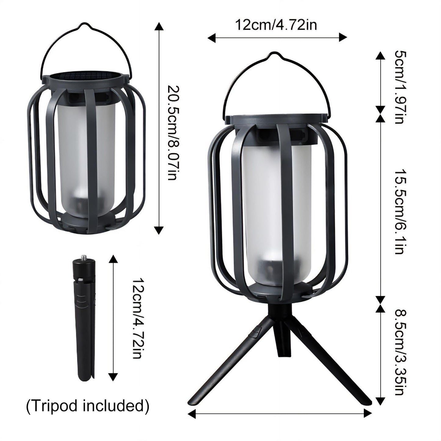 Solar Lanterns Outdoor Waterproof Garden Decor, Flickering Flame Hanging Solar Lights with Tripod Decoration Outside for Yard, Patio, Backyard, Garden, Ideal Gifts for Women Mom Grandma