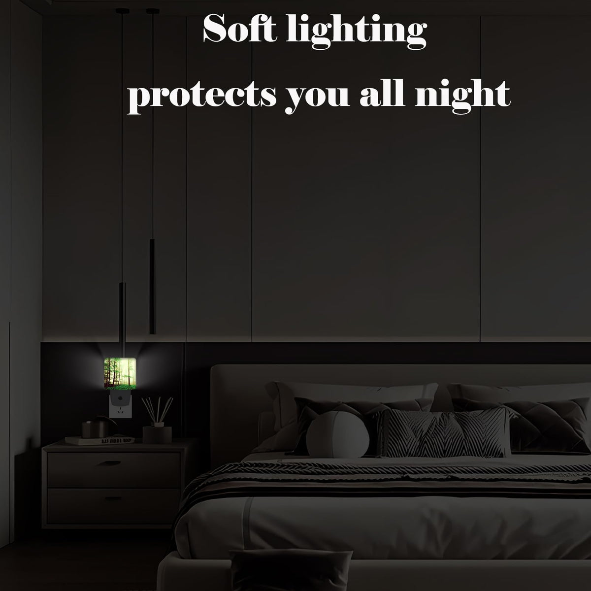 FSHVQKD Misty Forest Night Light,Plug-in Nightlights Auto Sensor Night Lamp Dusk to Dawn Lamp Home Decor for Nursery Children Girls Boys