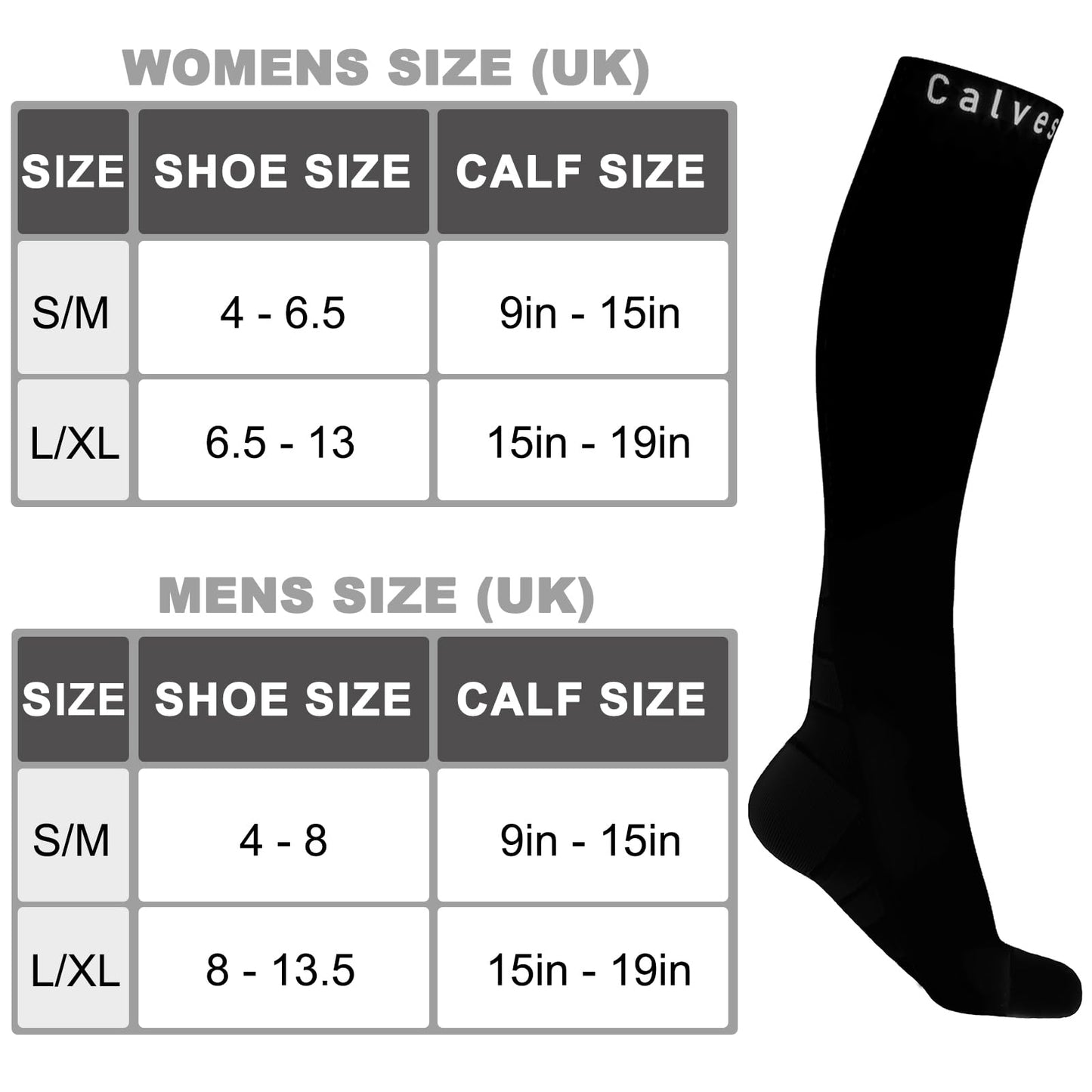 Calves Kelson (2 Pairs) Compression Socks/Stockings for Men & Women,Speed Up Recovery Circulation, Best Graduated Athletic Fit for Travel, Running, Nurses,Shin Splints, Flight,Maternity