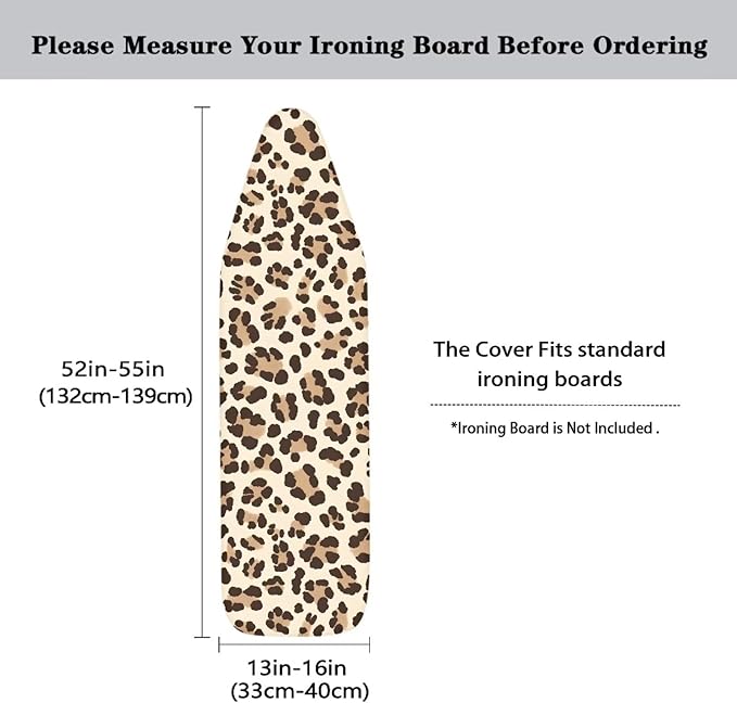 Leopard Ironing Board Cover and Pad Non-Slip Thick Resist Scorching Ironing