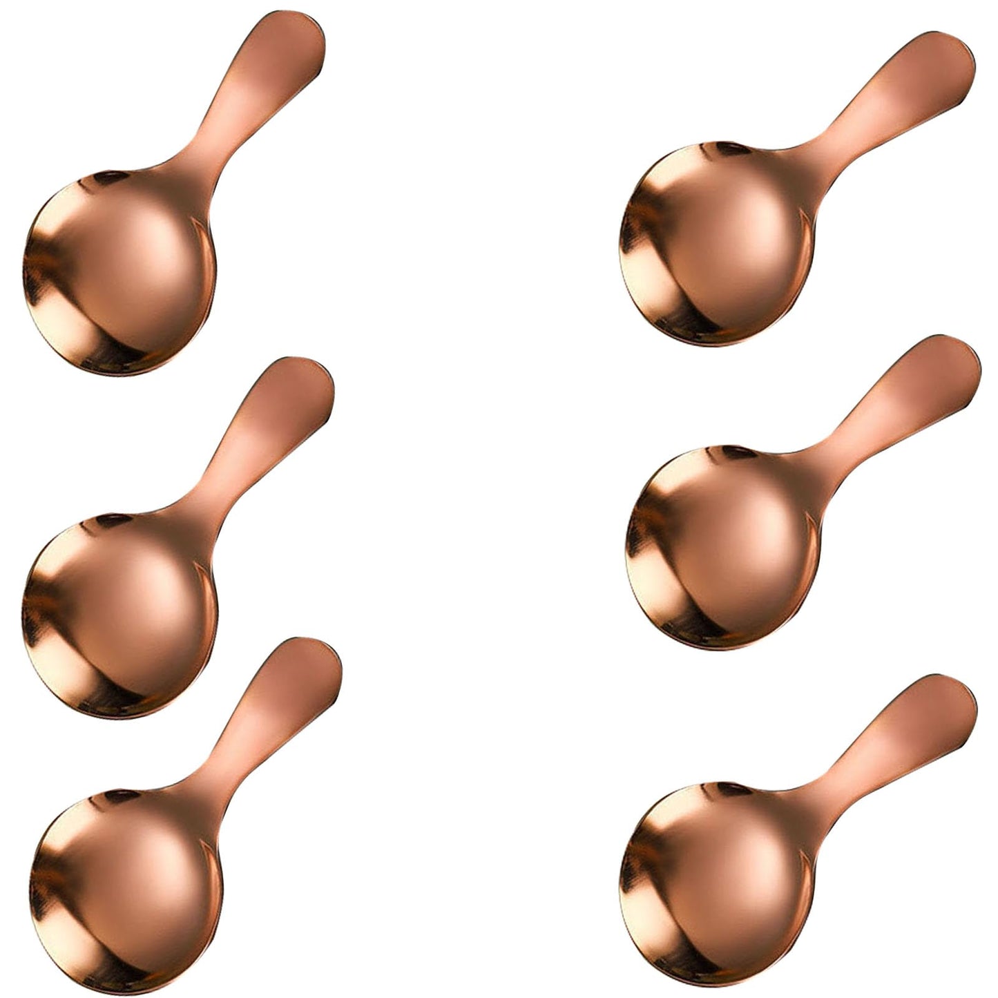 6 Pcs Stainless Steel Mini Spoon Short Handle Small Round Suitable For Dessert, Tea, Coffee, Cake, Sugar, Ice Cream Coffee Tea Spoon. (Silver A)